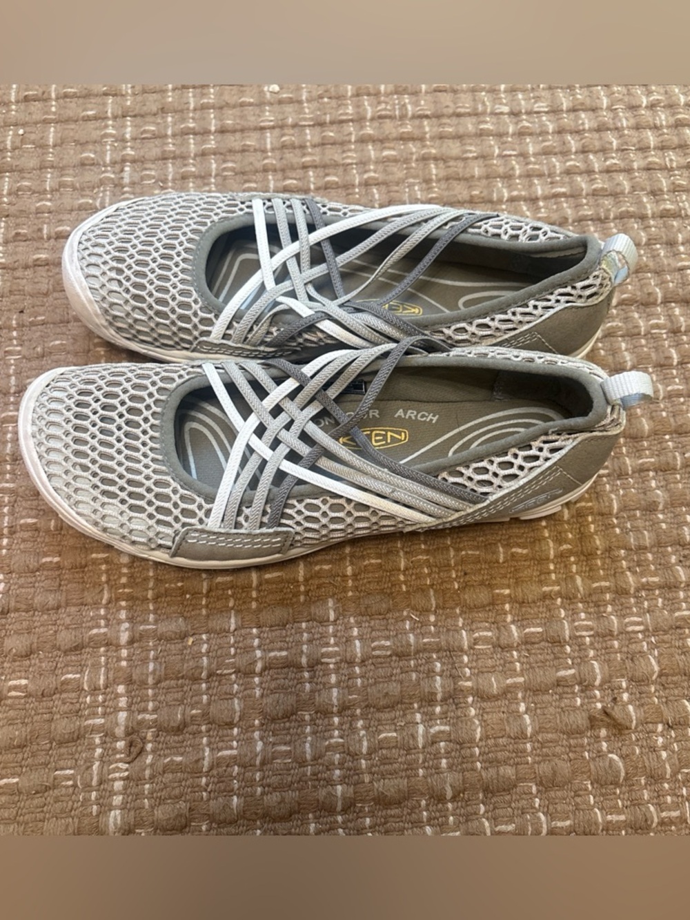 Keen Women's Light Gray Mesh Slip-On Athletic Shoes